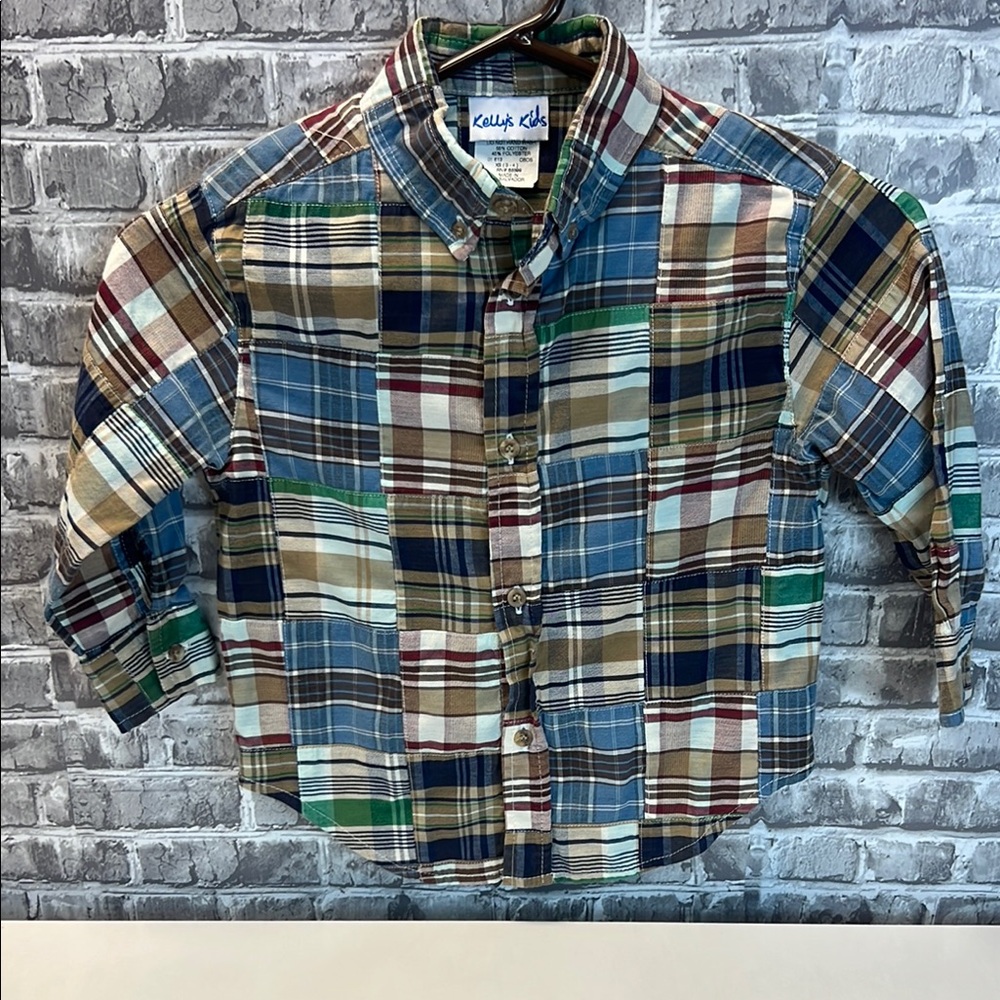 Kelly's Kids Blue and Green Button Down Shirt